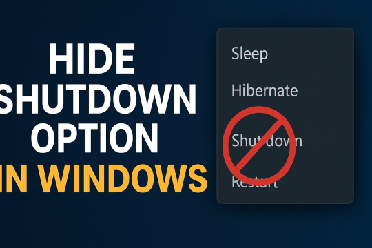 How to hide only Shutdown option from power button in Windows?